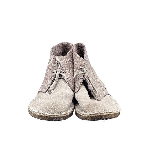 Clarks Mens Size 13 M US GUC Grey Felt & Suede Crepe Outsole  display picture 1
